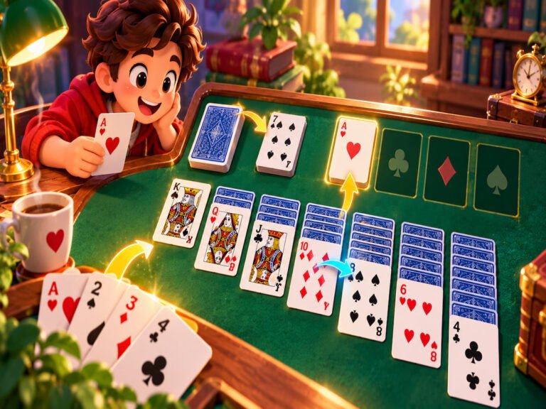 Classic solitaire rules tableau and layout